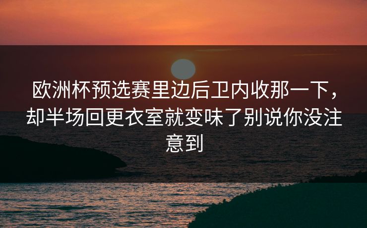 欧洲杯预选赛里边后卫内收那一下，却半场回更衣室就变味了别说你没注意到  第1张