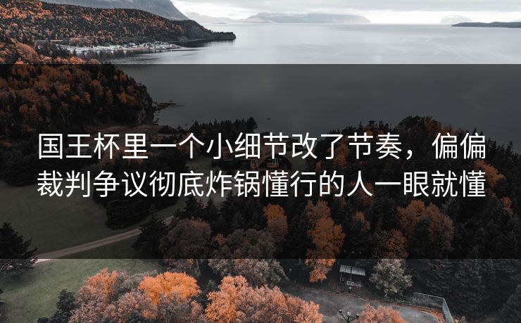 国王杯里一个小细节改了节奏，偏偏裁判争议彻底炸锅懂行的人一眼就懂