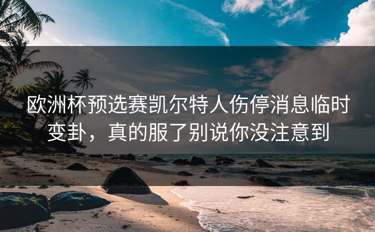 欧洲杯预选赛凯尔特人伤停消息临时变卦，真的服了别说你没注意到